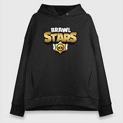 Толстовка оверсайз женская BRAWL STARS GOLD, цвет: черный