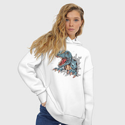 Толстовка оверсайз женская Годзилла, цвет: белый — фото 2