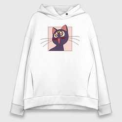 Толстовка оверсайз женская Luna, Sailor Moon, цвет: белый