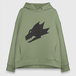 Толстовка оверсайз женская Саламандры (Salamanders), цвет: авокадо