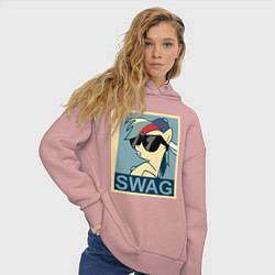 Толстовка оверсайз женская Rainbow Dash swag, цвет: пыльно-розовый — фото 2