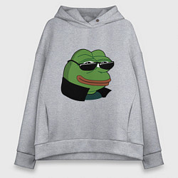 Толстовка оверсайз женская Pepe в очках EZ, цвет: меланж