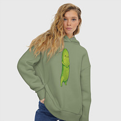 Толстовка оверсайз женская Огурец, цвет: авокадо — фото 2