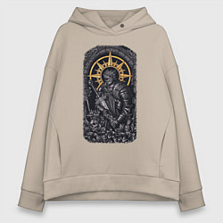 Толстовка оверсайз женская Dark Souls рыцарь душа пепла, цвет: миндальный