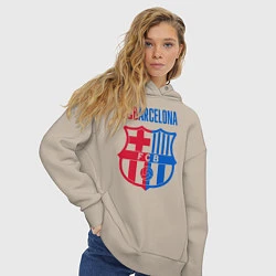 Толстовка оверсайз женская Barcelona FC, цвет: миндальный — фото 2