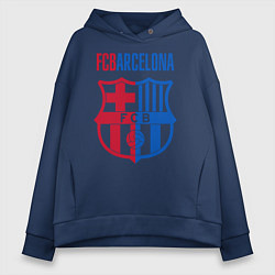 Толстовка оверсайз женская Barcelona FC, цвет: тёмно-синий