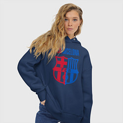 Толстовка оверсайз женская Barcelona FC, цвет: тёмно-синий — фото 2