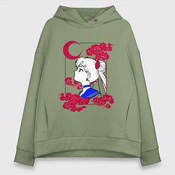 Толстовка оверсайз женская Сейлор Мун, цвет: авокадо