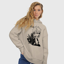 Толстовка оверсайз женская Моя геройская академия, цвет: миндальный — фото 2