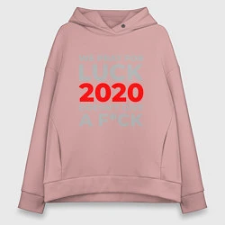 Толстовка оверсайз женская 2020 Pray For Luck, цвет: пыльно-розовый