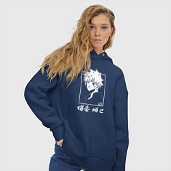 Толстовка оверсайз женская Моя геройская академия, цвет: тёмно-синий — фото 2