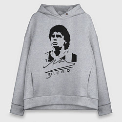 Толстовка оверсайз женская Diego Maradona, цвет: меланж