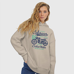 Толстовка оверсайз женская Мотоцикл, цвет: миндальный — фото 2