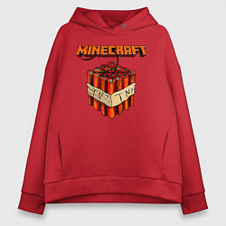 Толстовка оверсайз женская Minecraft, цвет: красный