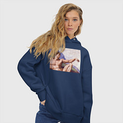 Толстовка оверсайз женская Искусство, цвет: тёмно-синий — фото 2