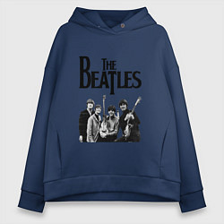 Толстовка оверсайз женская The Beatles, цвет: тёмно-синий