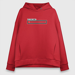 Толстовка оверсайз женская Терпение, цвет: красный