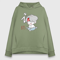Толстовка оверсайз женская BTS sleep, цвет: авокадо