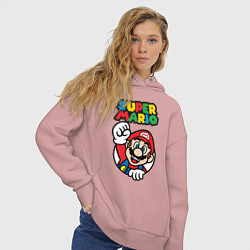 Толстовка оверсайз женская Mario, цвет: пыльно-розовый — фото 2