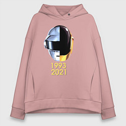 Толстовка оверсайз женская Daft Punk, цвет: пыльно-розовый