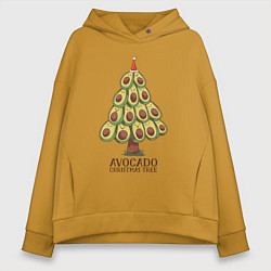 Женское худи оверсайз Avocado Christmas Tree