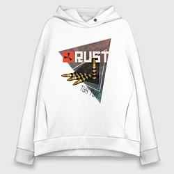 Толстовка оверсайз женская Rust Стучим в дверь соседу Раст, цвет: белый