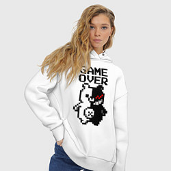 Толстовка оверсайз женская MONOKUMA GAME OVER, цвет: белый — фото 2