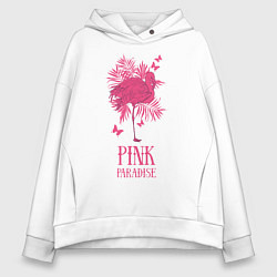 Толстовка оверсайз женская Pink paradise, цвет: белый