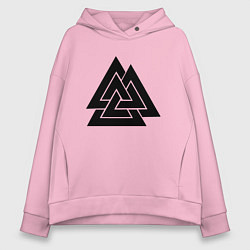 Толстовка оверсайз женская Валькнут Valknut Z, цвет: светло-розовый