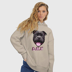 Толстовка оверсайз женская DMX Low Poly Boomer Dog, цвет: миндальный — фото 2