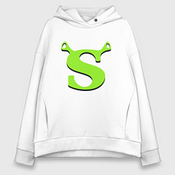 Толстовка оверсайз женская Shrek: Logo S, цвет: белый
