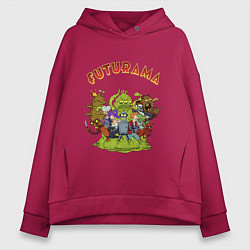 Толстовка оверсайз женская Slurm team, цвет: маджента