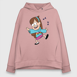 Толстовка оверсайз женская Поющий свитер Мэйбл, цвет: пыльно-розовый