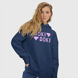 Толстовка оверсайз женская Doki Doki Доки Доки Z, цвет: тёмно-синий — фото 2