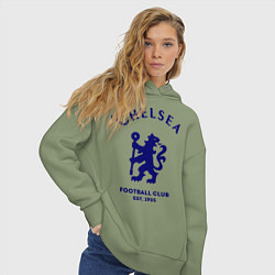 Толстовка оверсайз женская Chelsea Est. 1905, цвет: авокадо — фото 2