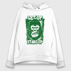 Толстовка оверсайз женская GET UP STAND UP, цвет: белый