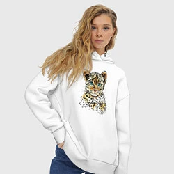 Толстовка оверсайз женская Леопардёнок, цвет: белый — фото 2