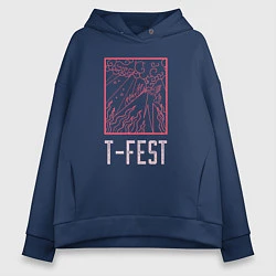 Толстовка оверсайз женская T-FEST, цвет: тёмно-синий