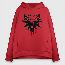 Толстовка оверсайз женская The Witcher подтеки лого, цвет: красный