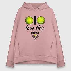 Толстовка оверсайз женская Я люблю теннис, цвет: пыльно-розовый