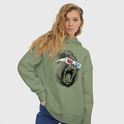 Толстовка оверсайз женская Дикая горилла, цвет: авокадо — фото 2