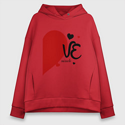 Толстовка оверсайз женская VE, цвет: красный