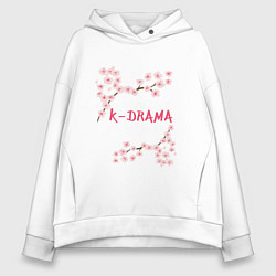 Толстовка оверсайз женская K-Drama, цвет: белый