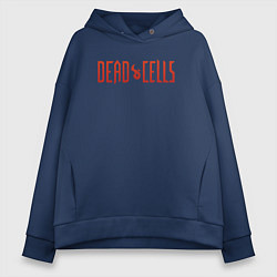 Толстовка оверсайз женская Dead cells logo text, цвет: тёмно-синий