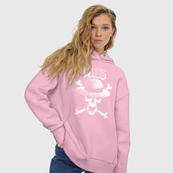 Толстовка оверсайз женская Пираты Соломенной Шляпы One Piece, цвет: светло-розовый — фото 2