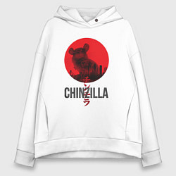 Толстовка оверсайз женская Chinzilla black, цвет: белый