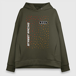 Толстовка оверсайз женская Audi - Racing, цвет: хаки