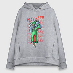 Толстовка оверсайз женская Play Hard, цвет: меланж