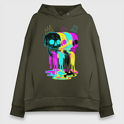 Женское худи оверсайз 4 ЧЕРЕПА SKULLS NEON