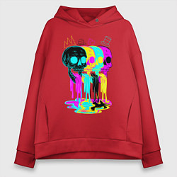 Женское худи оверсайз 4 ЧЕРЕПА SKULLS NEON